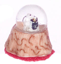 Dollhouse Miniature Wedding Bears Water Globe