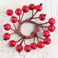Red Artificial Berry Candle Ring