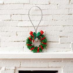 Dollhouse Miniature Green Christmas Wreath