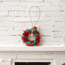 Dollhouse Miniature Red Christmas Wreath