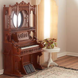 Dolls House Fancy Walnut Pump Organ Piano JBM Miniature Church Parlour Furniture 