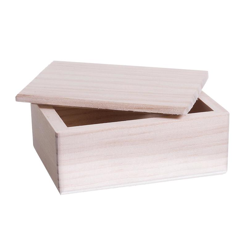 Small Unfinished Wood Box with Lid - Crates & Boxes - Wood Crafts - Craft Supplies - Factory Direct Craft