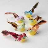 Artificial Two Tone Feather Mushroom Birds