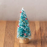 Dollhouse Miniature Frosted Bottle Brush Christmas Tree