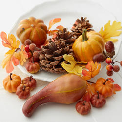 Fall Leaves, Pumpkins, Gourds, Pinecones and Picks