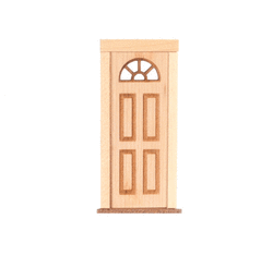 Dollhouse Miniature Unfinished Wood Half Circle Door