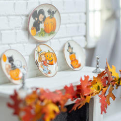 Dollhouse Miniature Halloween Plate and Platter Set