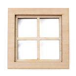 Dollhouse Miniature Four Light Square Window with Flat Trim