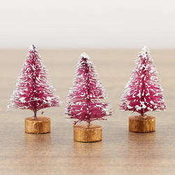 Miniature Frosted Mulberry Wine Bottle Brush Trees