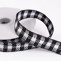 Black and White Buffalo Plaid Wired Ribbon