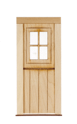 Dollhouse Miniature 4 Light Slats Shed Door