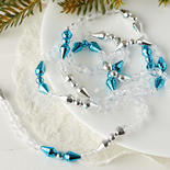 Turquoise, Silver and Clear Teadrop Bead Garland