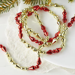 Red and Gold Teardrop Garland