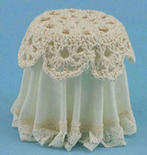 Dollhouse Miniature Lace Top Skirted Tablecloth