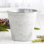 Weathered "Merry Christmas" Embossed Bucket
