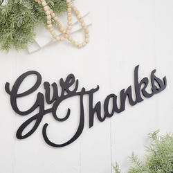 Finished Wood "Give Thanks" Cutout