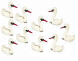 Miniature Polymer Clay Swans Set