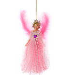Bulk Case of 72 Pink Victorian Sparkle Feather Angel Ornaments