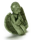 Dollhouse Miniature Green Praying Cherub