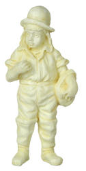 Dollhouse Miniature Ivory Farmer Boy Statue