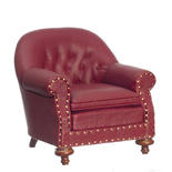 Dollhouse Miniature Red Club Chair
