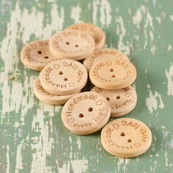 "Handmade with love" Wood Buttons