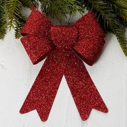 Christmas Holiday Red Glitter Bow