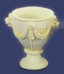 Dollhouse Miniature Ivory Round Urn