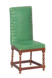 Dollhouse Miniature Green Leather Side Chair