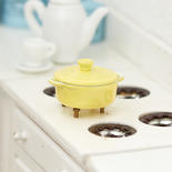 Dollhouse Miniature Yellow Stock Pot