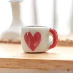 Miniature Ceramic Heart Coffee Cup