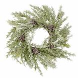Bulk Case of 48 Snowy Artificial Cypress Pine Wreath