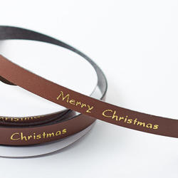 Merry Christmas Faux Leather Ribbon