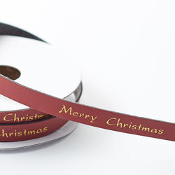 Merry Christmas Faux Leather Ribbon