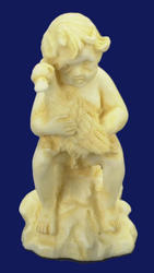 Dollhouse Miniature Ivory Boy With Duck Statue