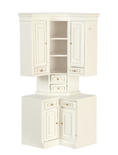 Dollhouse Miniature White Corner Kitchen Cabinet