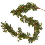 Bulk Case of 24 Artificial Boxwood and Berry Garlands