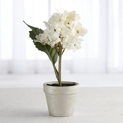 Artificial Potted White Hydrangea Flower