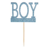 Blue Glitter 'Boy' Cupcake Picks