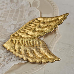 Metallic Gold Lame Puffy Angel Wings - True Vintage