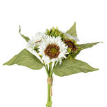 Bulk Case of 36 White Artificial Sunflower Bouquet