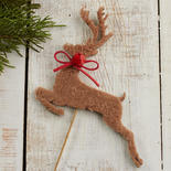 Holiday Faux Fur Reindeer with Bell Pick