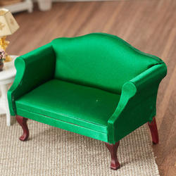 Dollhouse Miniature Emerald Green Sofa