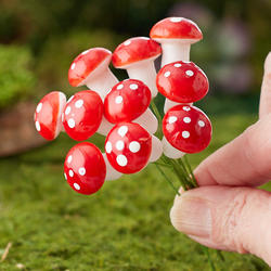 Red and White Miniature Mushroom Picks