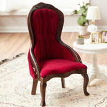 Dollhouse Miniature Red Velour Victorian Lady's Chair