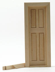 Dollhouse Miniature Unfinished Wood Narrow Interior Door