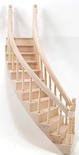 Dollhouse Miniature 2-Rail Right Curve Stairs