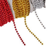 Gold, Silver and Red Faux Pearl Bead Garland Set