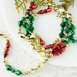 Red, Green and Gold Teadrop Garland