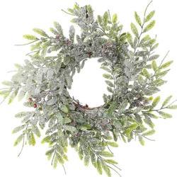 Bulk Case of 48 Frosted Artificial Fern and Berry Candle Ring